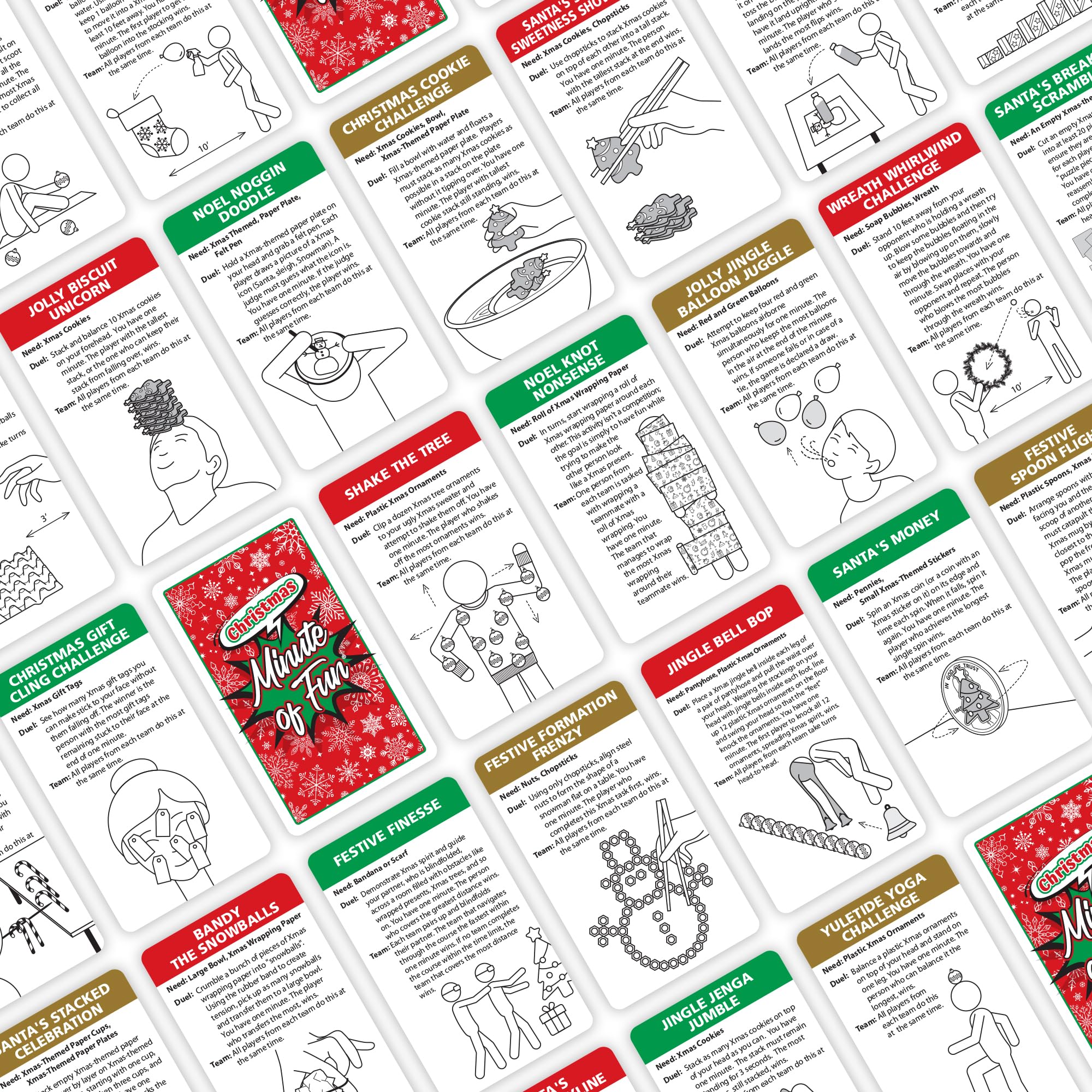 Funwares Christmas Edition 218 Minute-to-Win-It Party Games for Family and Travel