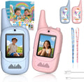 FUNYKICH Kids Video Walkie Talkies – 2 Pack with Unicorn Cases, Rechargeable, 350m Range, Voice Changer, for Ages 3-12