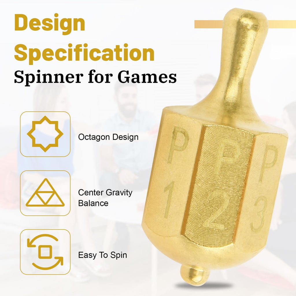 Fuoequl Solid Brass Put and Take Ante-Up Spinning Top Dice Game for Family Fun