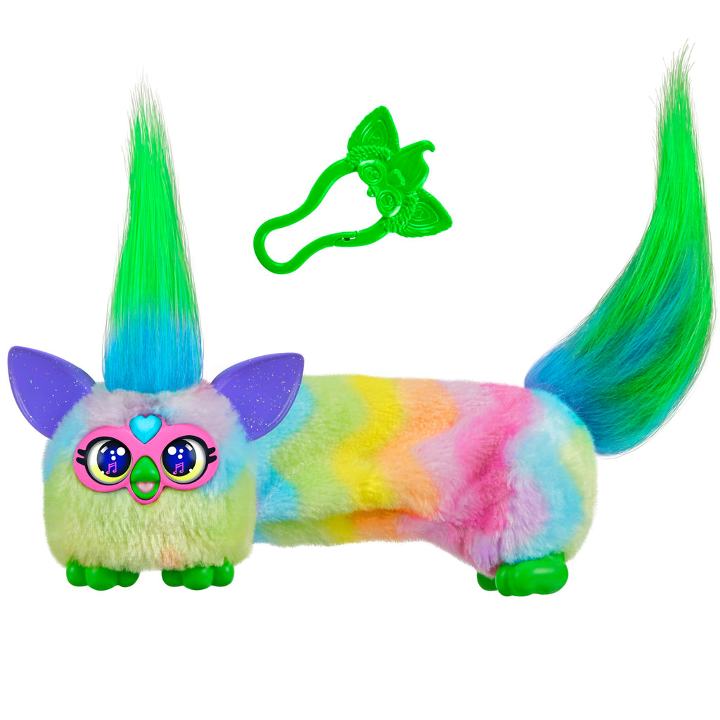 Furby DJ Furblets Can-Dee-Swirl Mini Electronic Plush Toy – Stretchy, Musical, and Speaks Furbish