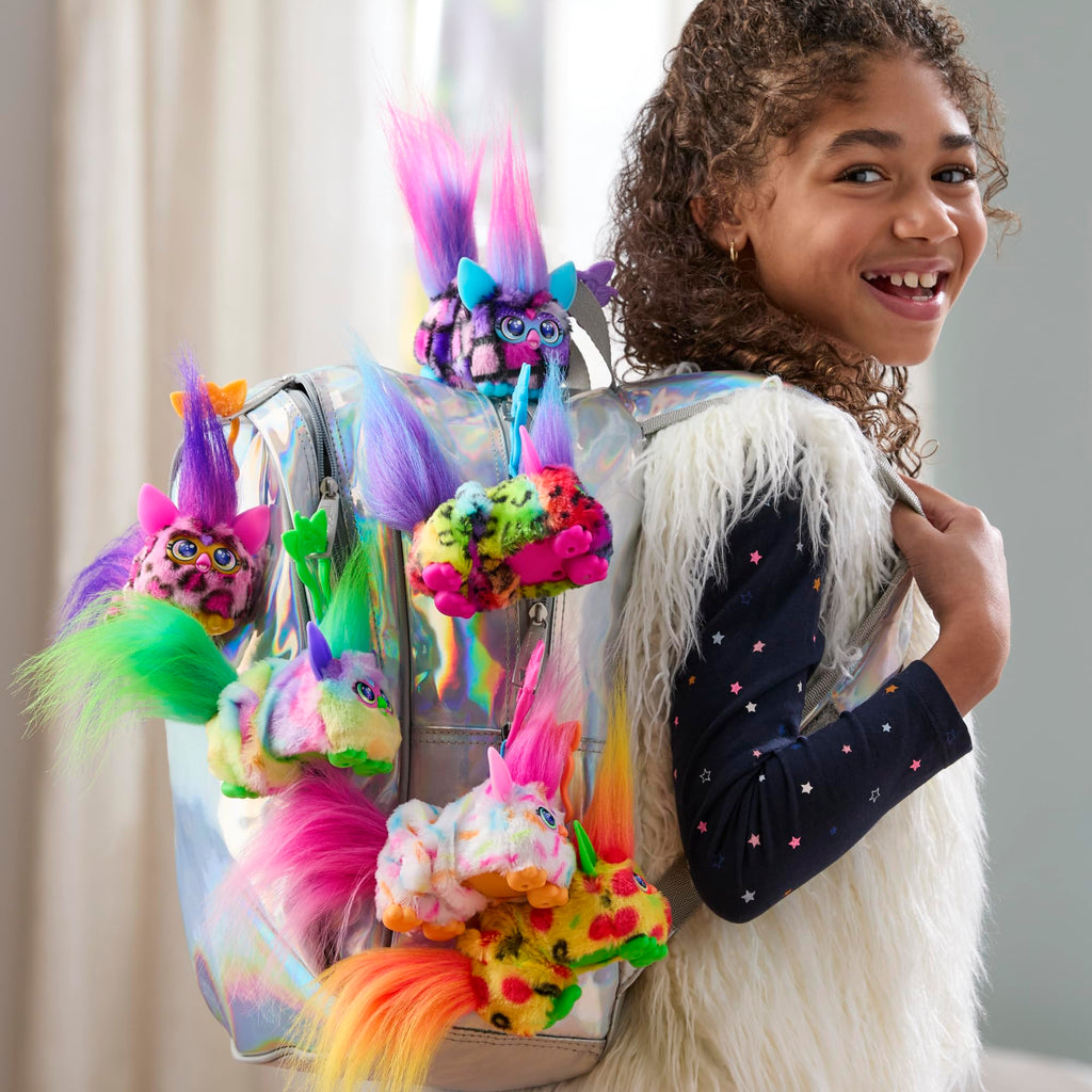 Furby DJ Furblets Can-Dee-Swirl Mini Electronic Plush Toy – Stretchy, Musical, and Speaks Furbish