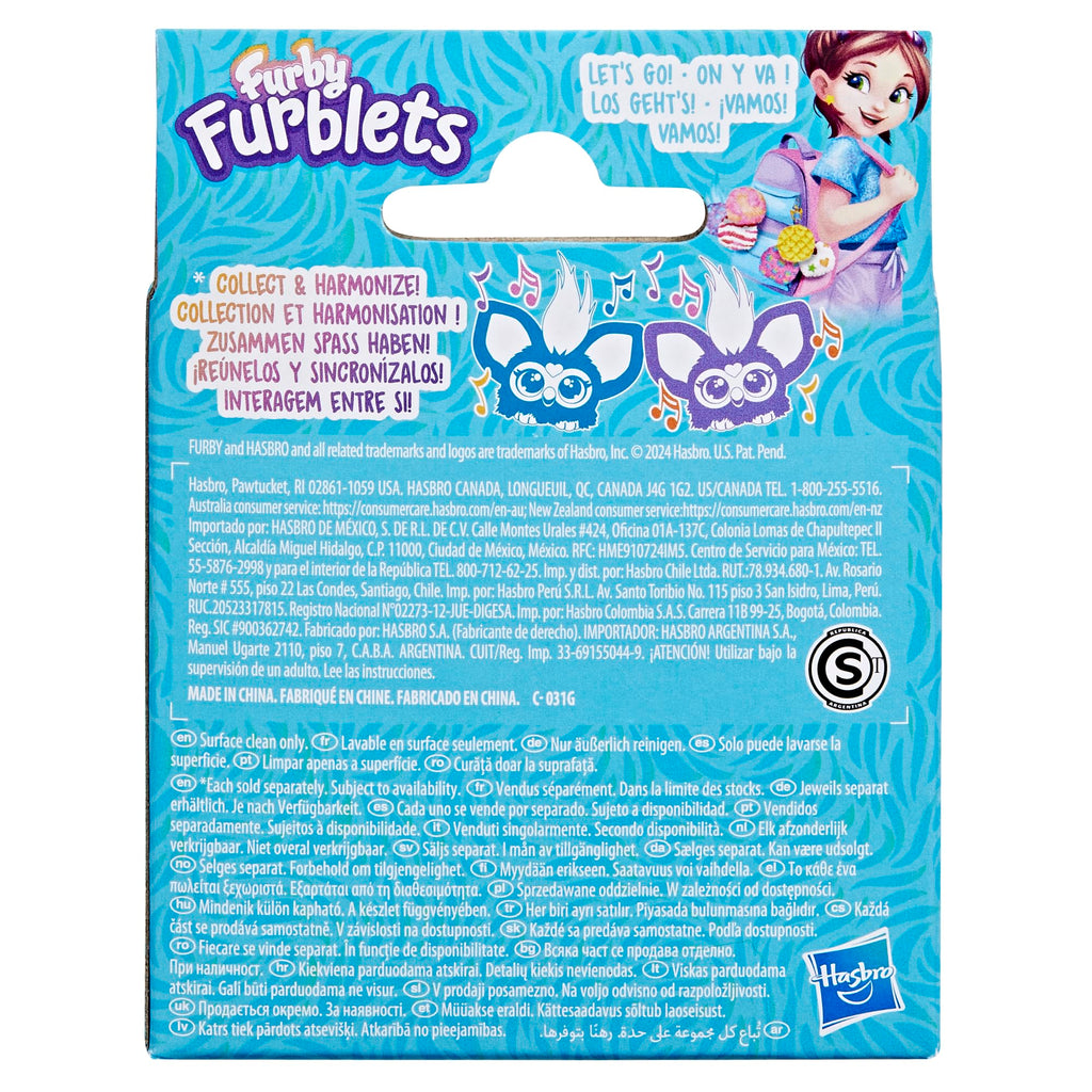 Furby Furblets Hoo-Lah Pineapple Mini Friend – 45+ Sounds, Speaks Furbish, Keychain Clip for Kids Ages 6+