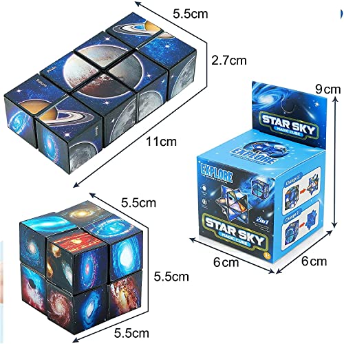 FUSHUI Star Cube Magic Cube 2 in 1 Set – Galaxy Infinity Cube Fidget Toy for Kids & Adults