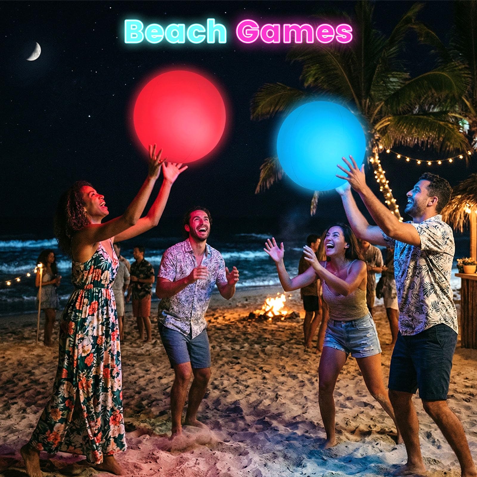 FUTUREPLUSX 2-Pack Light Up Beach Balls - 16 Inch LED Pool Balls with Remote Control, 16 Colors, 4 Modes, Waterproof, for Adults