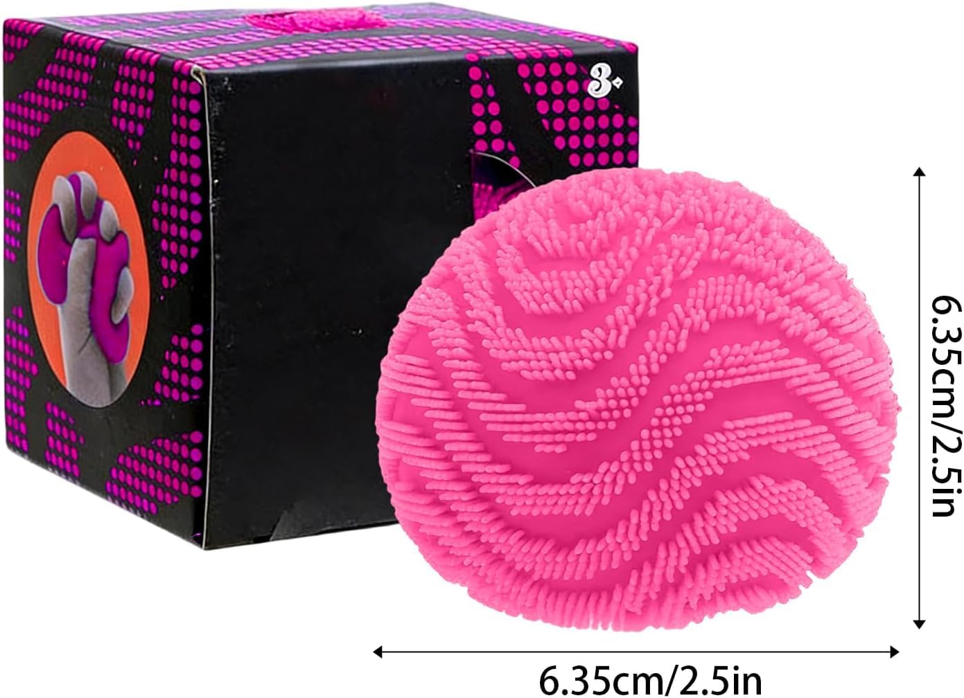 Fuzz Ball Squishy Stress Ball – Purple Slow-Rising Plush Squeeze Toy for Desk Stress Relief