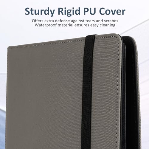Fvxldcz 9-Pocket Trading Card Binder - PU Cover, Holds 540 Cards, Side-Loading, Gray