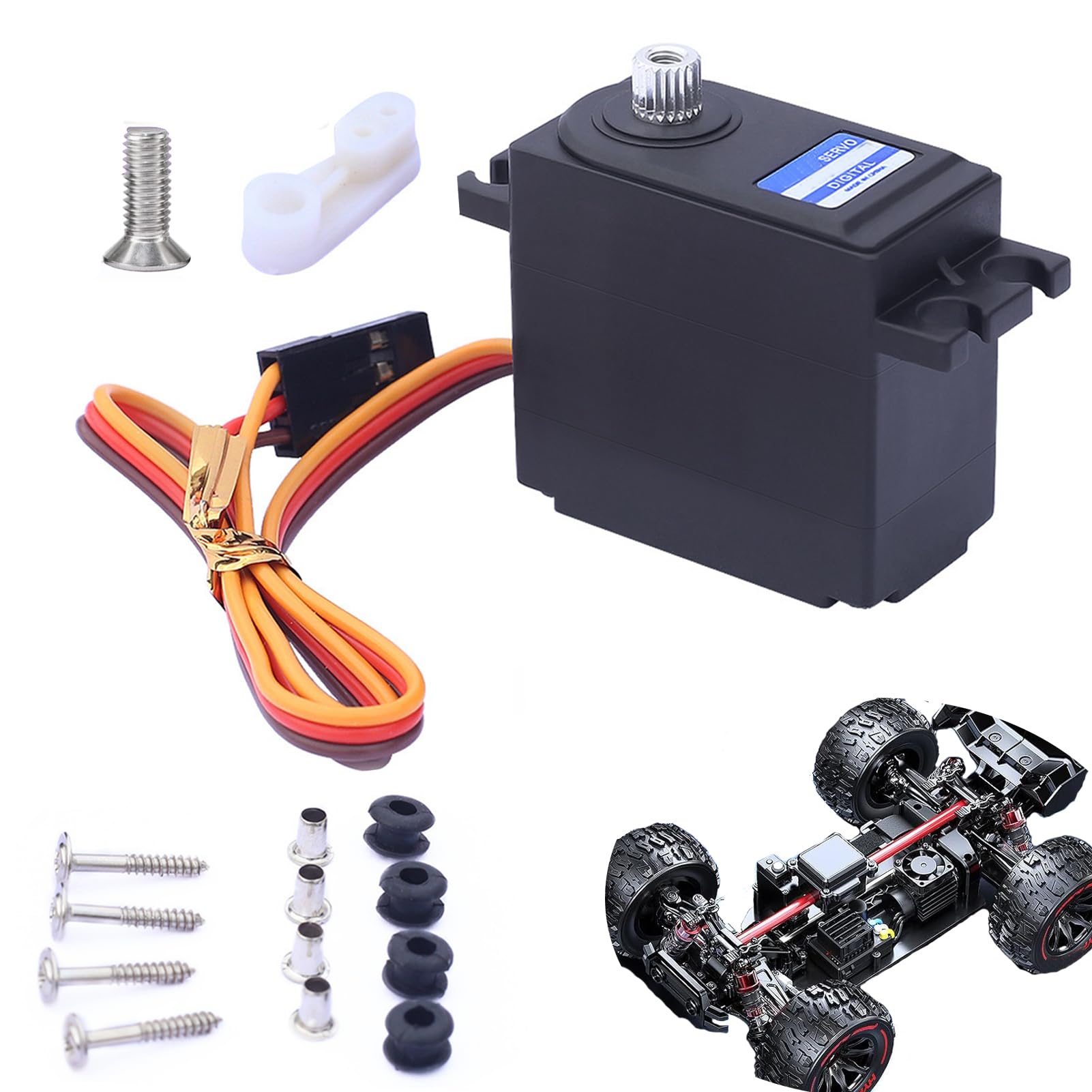 fyfracing Upgrade Metal Servo for Hyper Go 1/14 H14bm and Compatible RC Cars, Digital Metal Servo Spare Parts