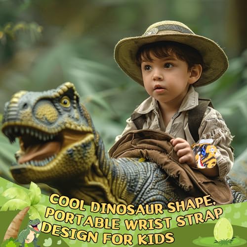 Fygurso Walkie Talkies for Kids 2 Pack - Yellow Dinosaur Design, 3280 ft Range, 48h Battery, Ages 3-8