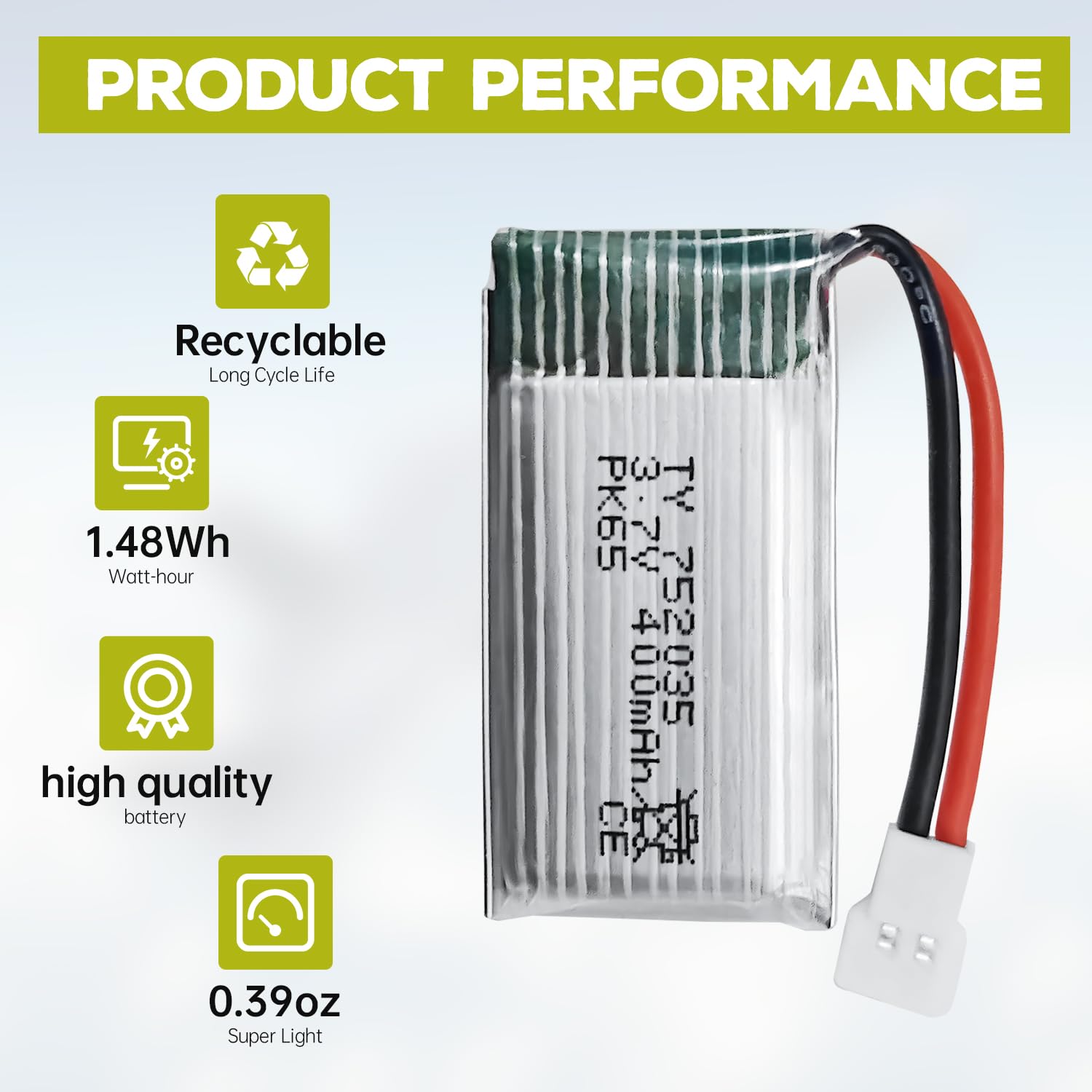 Fytoo 5-Pack 3.7V 400mAh Drone Battery with 5-in-1 Charger for SYMA Q11, H99W, H31, and More (Black)