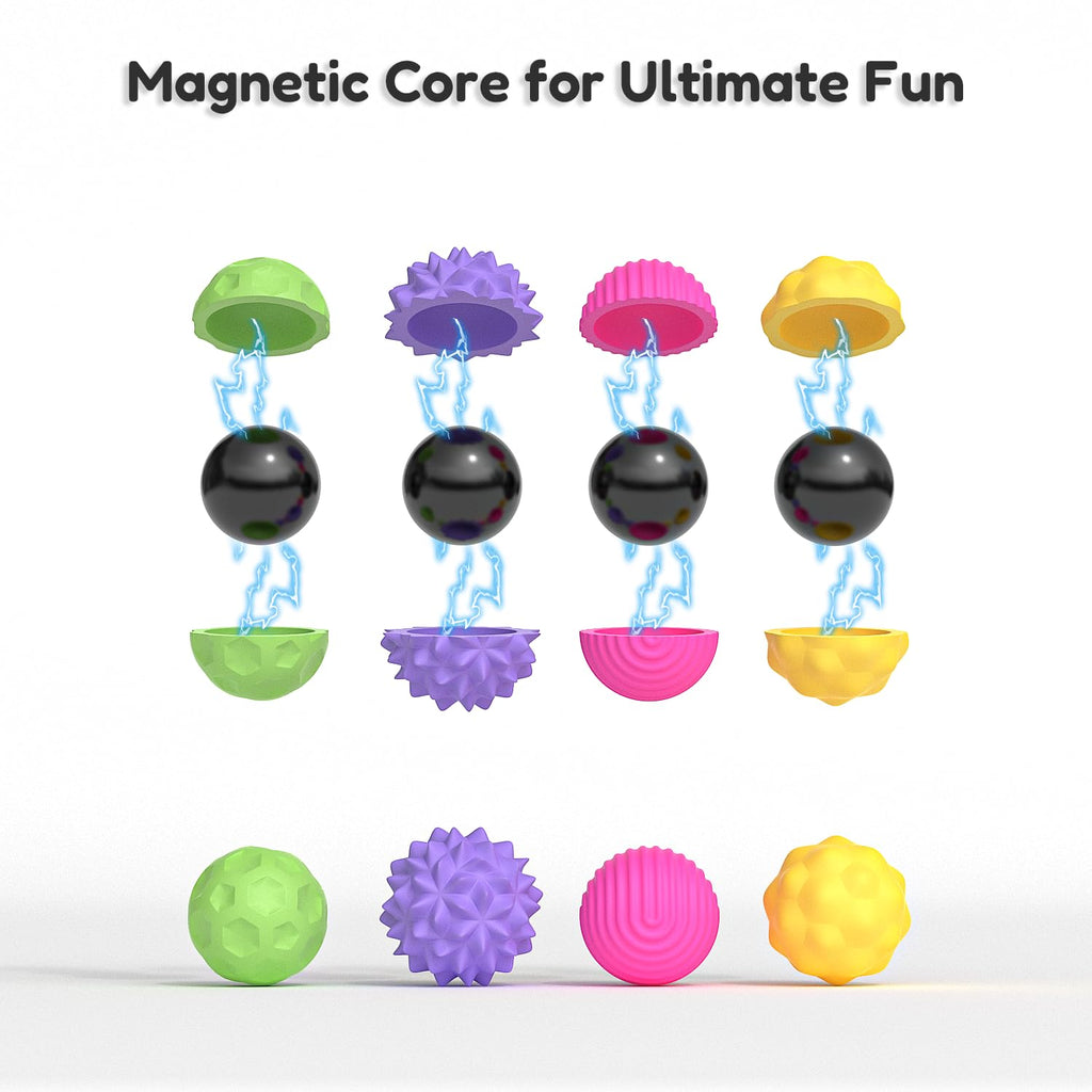 FZChenrry Silicone Magnetic Fidget Balls - Stress Relief Toy for Anxiety, ADHD, Autism - Quiet Sensory Toy for Adults & Teens