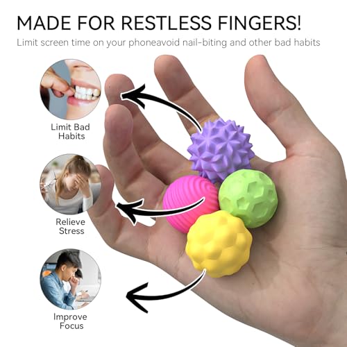 FZChenrry Silicone Magnetic Fidget Balls - Stress Relief Toy for Anxiety, ADHD, Autism - Quiet Sensory Toy for Adults & Teens
