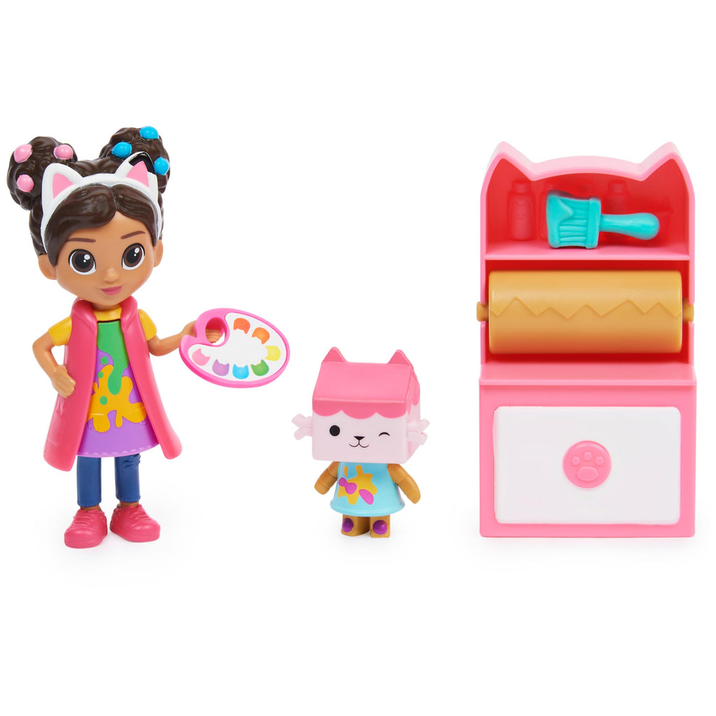 Gabby's Dollhouse Art Studio Set – Includes Gabby Girl Figure, Baby Box Cat, Art Cabinet & Mystery Accessory, for Kids Ages 3+