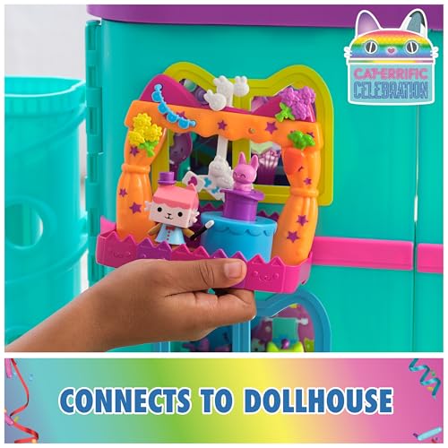 Gabby's Dollhouse Baby Box Talent Show Balcony Playset – 8-Piece Set with Surprise Carrot Charm