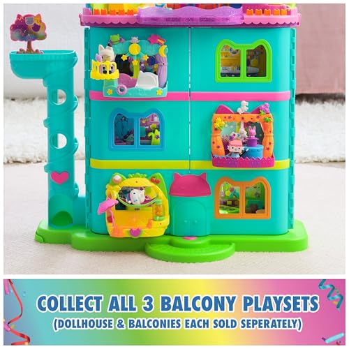 Gabby's Dollhouse Baby Box Talent Show Balcony Playset – 8-Piece Set with Surprise Carrot Charm