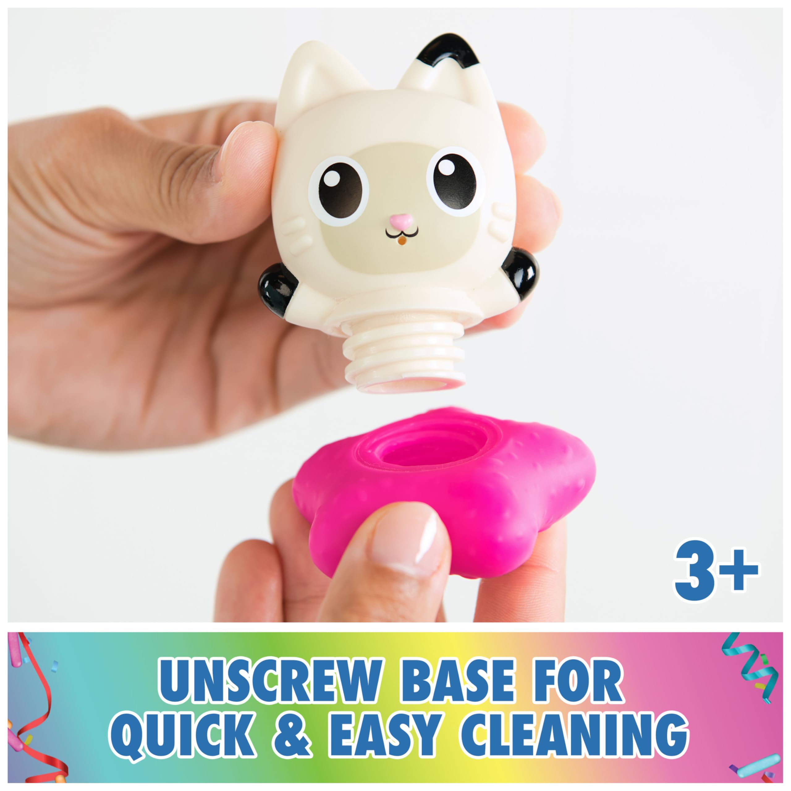 Gabby's Dollhouse Gabby Cat Bath Squirters: Mercat & Pandy Paws Floating Toddler Bath Toys for Ages 3+