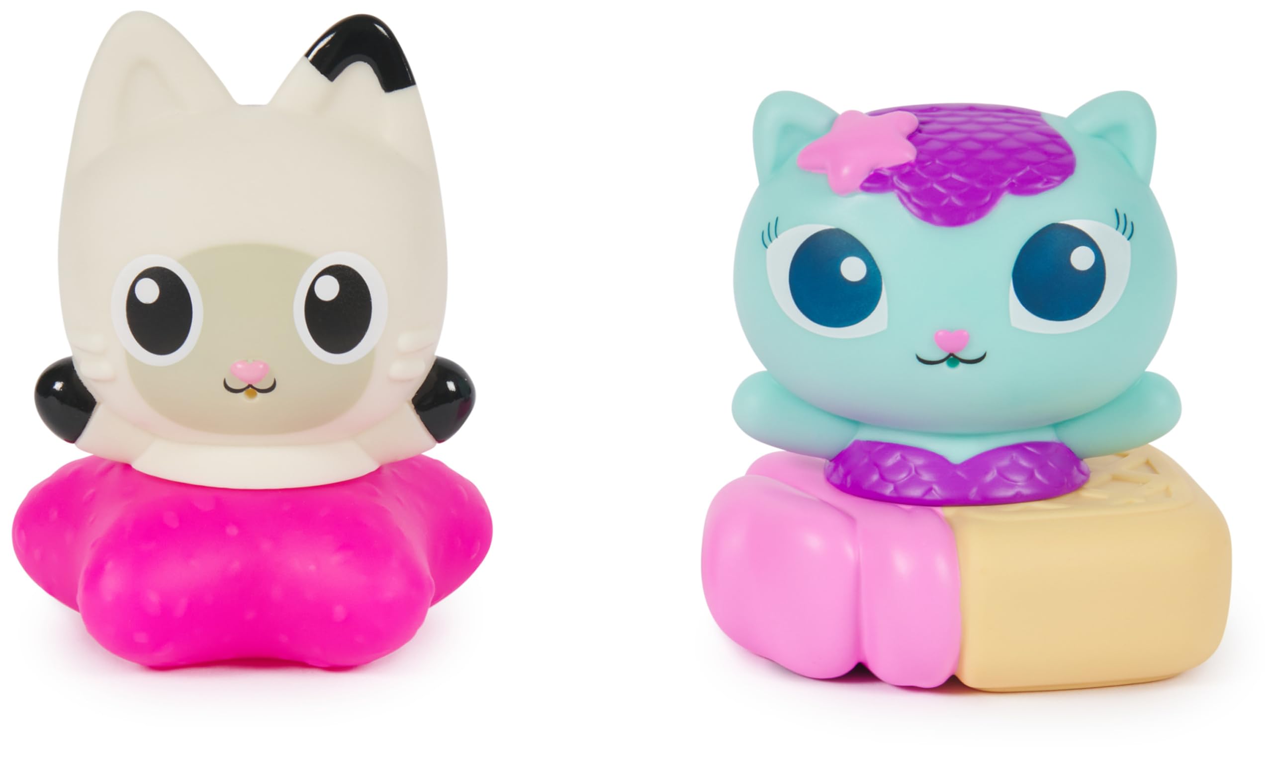 Gabby's Dollhouse Gabby Cat Bath Squirters: Mercat & Pandy Paws Floating Toddler Bath Toys for Ages 3+