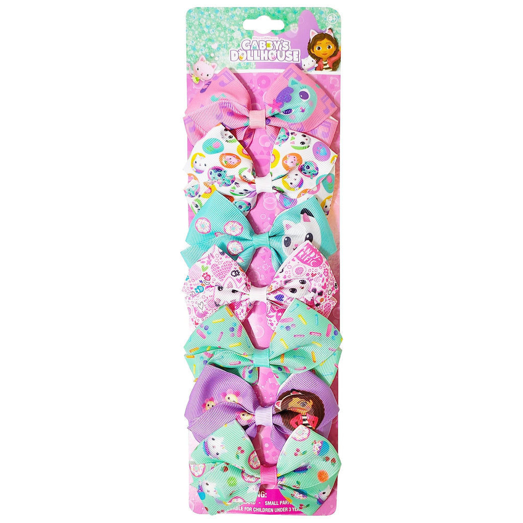 Gabby's Dollhouse Hair Bows Set - 7 Pack 4 Inch Alligator Clips for Girls Ages 3+