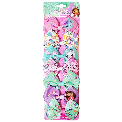 Gabby's Dollhouse Hair Bows Set - 7 Pack 4 Inch Alligator Clips for Girls Ages 3+