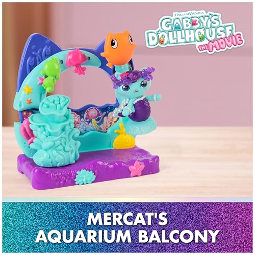 Gabby's Dollhouse Mercat's Aquarium Balcony Playset with MerCat Figure & Accessories