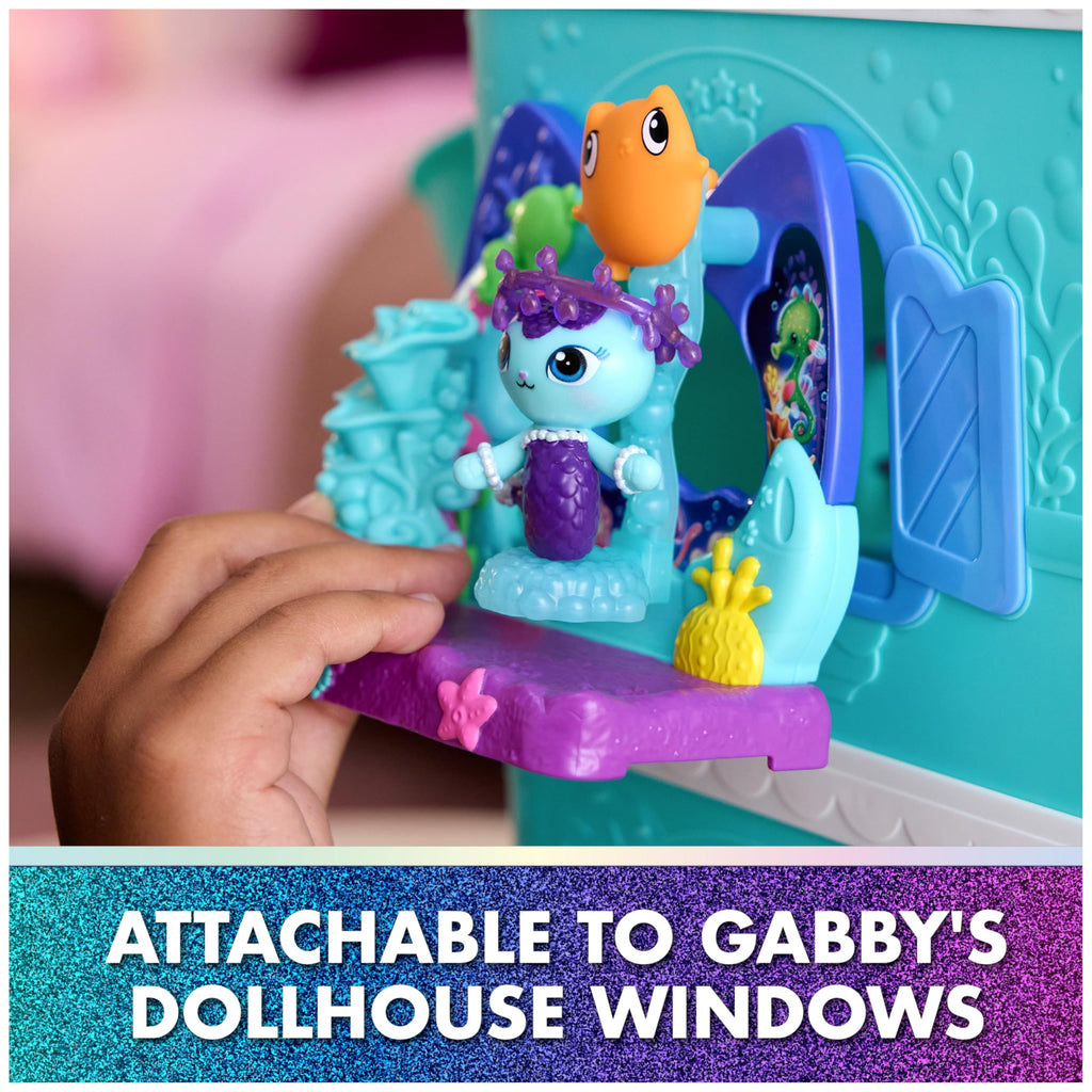 Gabby's Dollhouse Mercat's Aquarium Balcony Playset with MerCat Figure & Accessories
