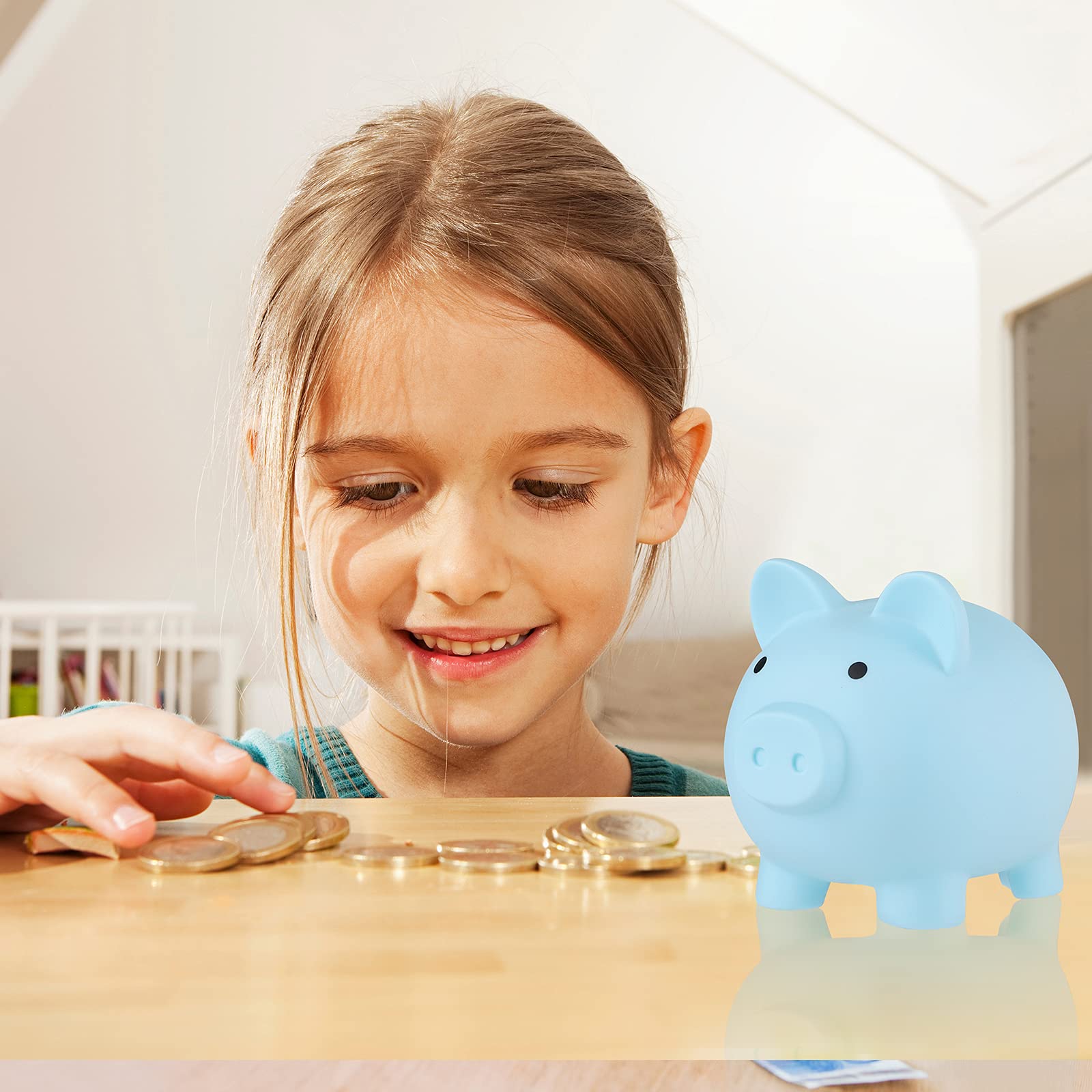GADIEDIE Extra Large Unbreakable Plastic Piggy Bank – Coin Bank for Kids, Large Capacity with Bottom Screw Plug, Ideal Birthday or Baby Shower Gift
