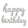 Gala Supplies Silver Foil Happy Birthday Banner – 15-Piece Cursive Letter Set