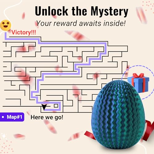 Galapopo Maze Egg - Secret Cash Holder Puzzle Box with 4 Unique Internal Designs, Brain Teaser Gift for Easter, Birthday, Wedding