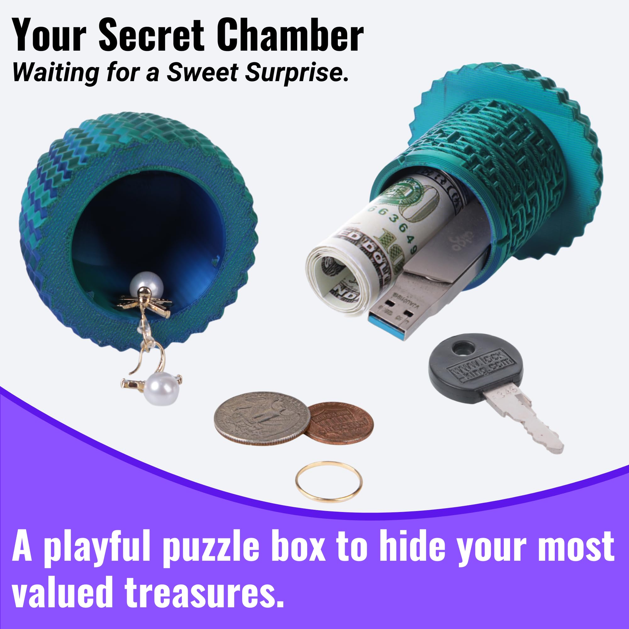 Galapopo Maze Egg - Secret Cash Holder Puzzle Box with 4 Unique Internal Designs, Brain Teaser Gift for Easter, Birthday, Wedding