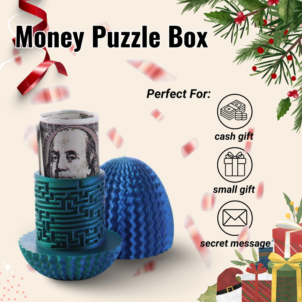 Galapopo Maze Egg - Secret Cash Holder Puzzle Box with 4 Unique Internal Designs, Brain Teaser Gift for Easter, Birthday, Wedding