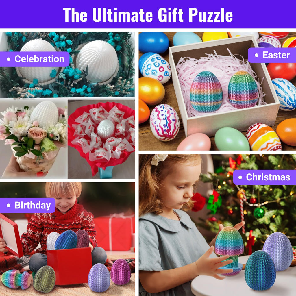 Galapopo Maze Egg - Secret Cash Holder Puzzle Box with 4 Unique Internal Designs, Brain Teaser Gift for Easter, Birthday, Wedding