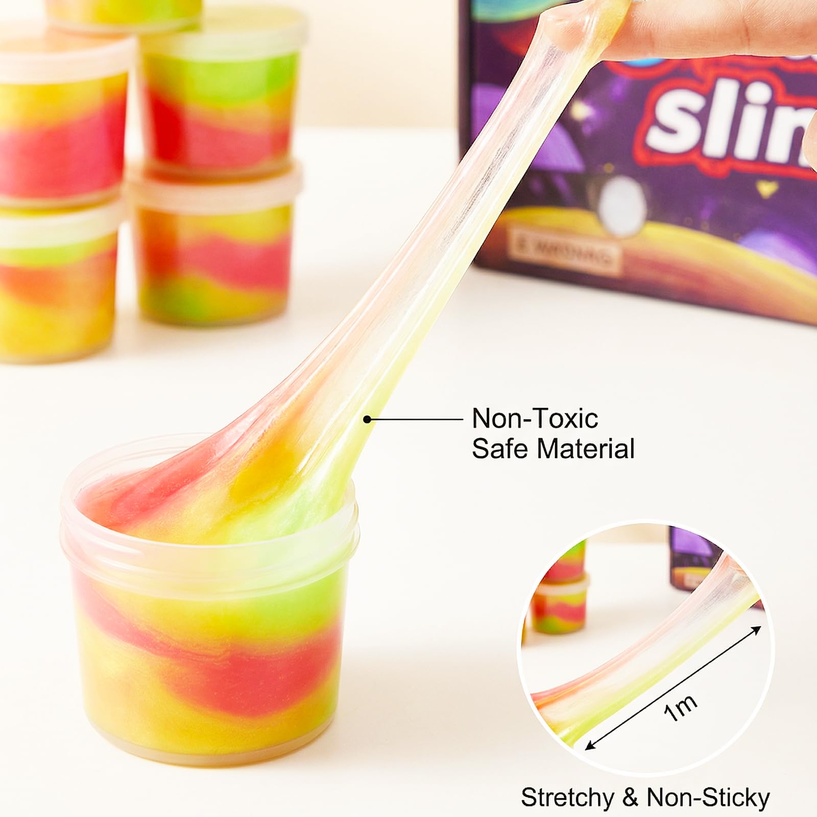 Galaxy Slime 30-Pack: Non-Sticky Stretchy Putty Party Favors for Kids, Stress Relief & Sensory Play