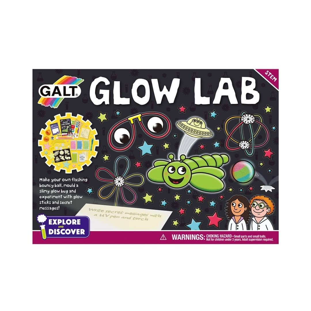 Galt Glow Lab Science Kit for Kids – 11 Glow Experiments, Ages 6+