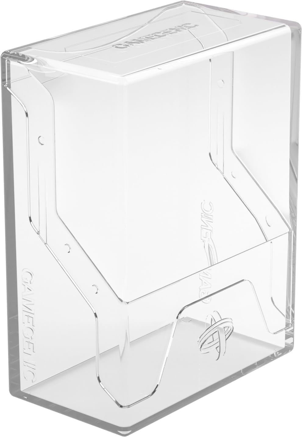 Gamegenic Bastion 50+ XL Clear Deck Box - Secure Click-Lock Storage for 50+ Double-Sleeved Cards