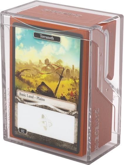 Gamegenic Bastion 50+ XL Clear Deck Box - Secure Click-Lock Storage for 50+ Double-Sleeved Cards