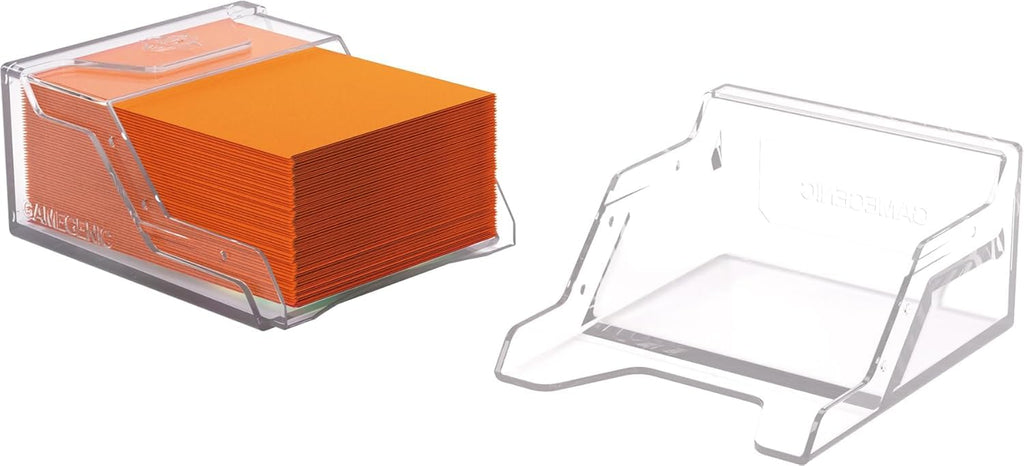 Gamegenic Bastion 50+ XL Clear Deck Box - Secure Click-Lock Storage for 50+ Double-Sleeved Cards