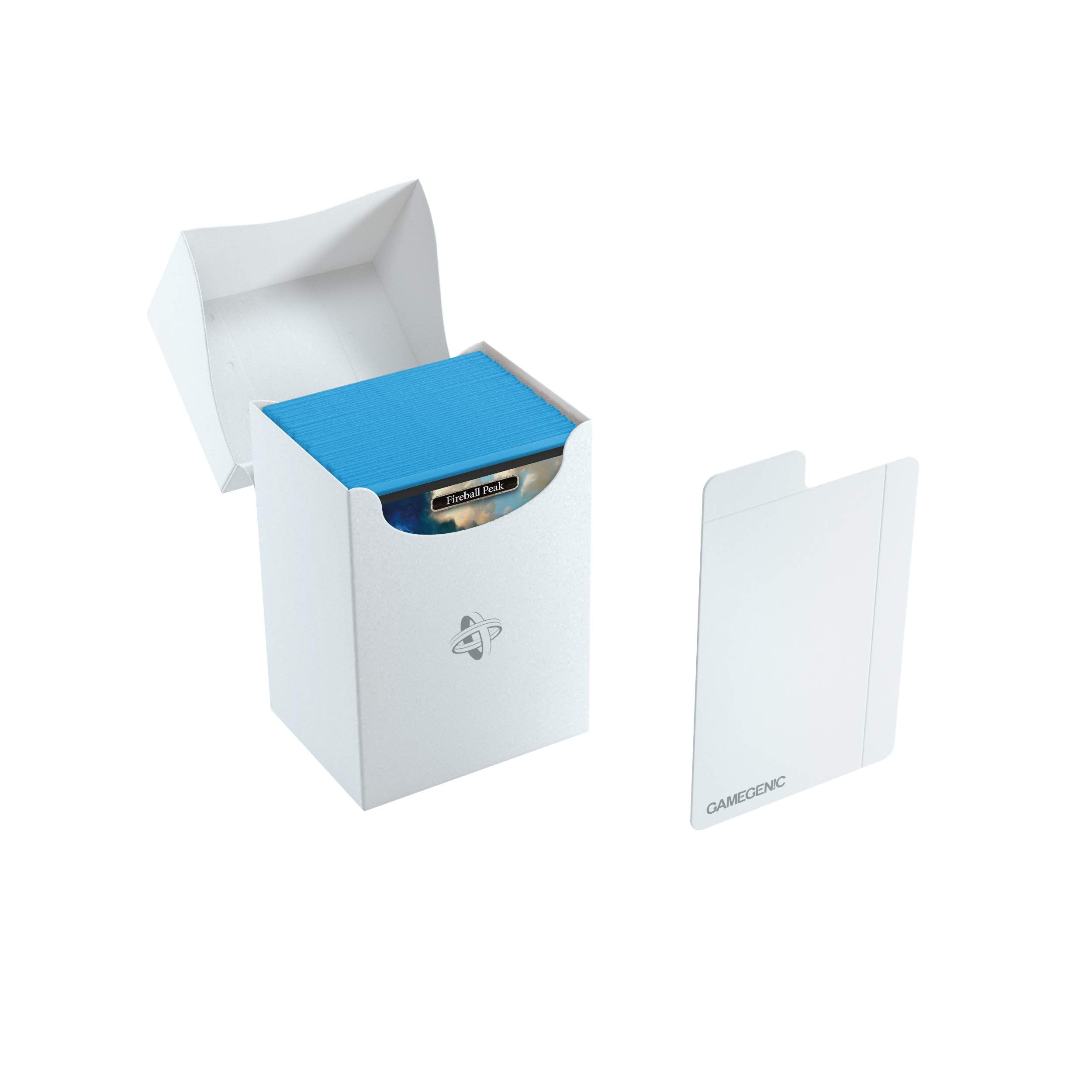 Gamegenic Deck Holder 80+ White – 80 Double-Sleeved Card Deck Box with Cobra Neck Flap