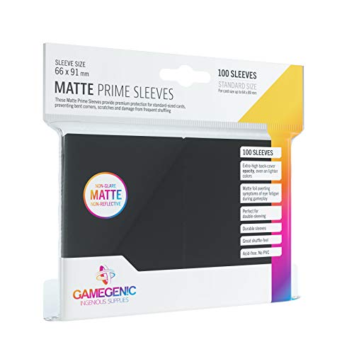 Gamegenic Matte Prime Sleeves – Black – 100 Pack – Standard-Sized Card Protection