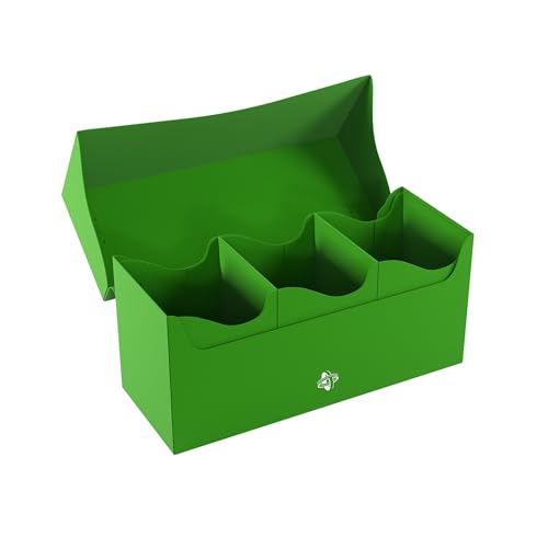 Gamegenic Triple Deck Holder 300+ XL - Green: Holds 3 Decks or 300 Double-Sleeved Cards with Removable Holders