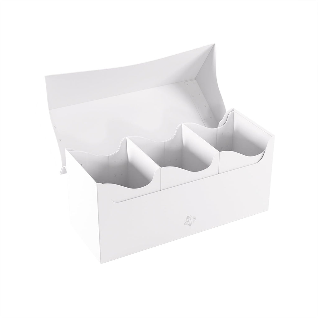 Gamegenic Triple Deck Holder 300+ XL White - 3 Removable Holders, 300 Double-Sleeved Cards