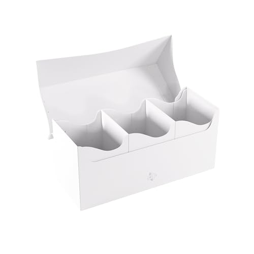 Gamegenic Triple Deck Holder 300+ XL White - 3 Removable Holders, 300 Double-Sleeved Cards
