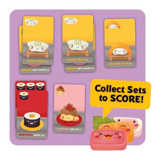 Gamewright Sushi Go! – Fast-Paced Pick-and-Pass Sushi Card Game for 2-5 Players, Ages 8+