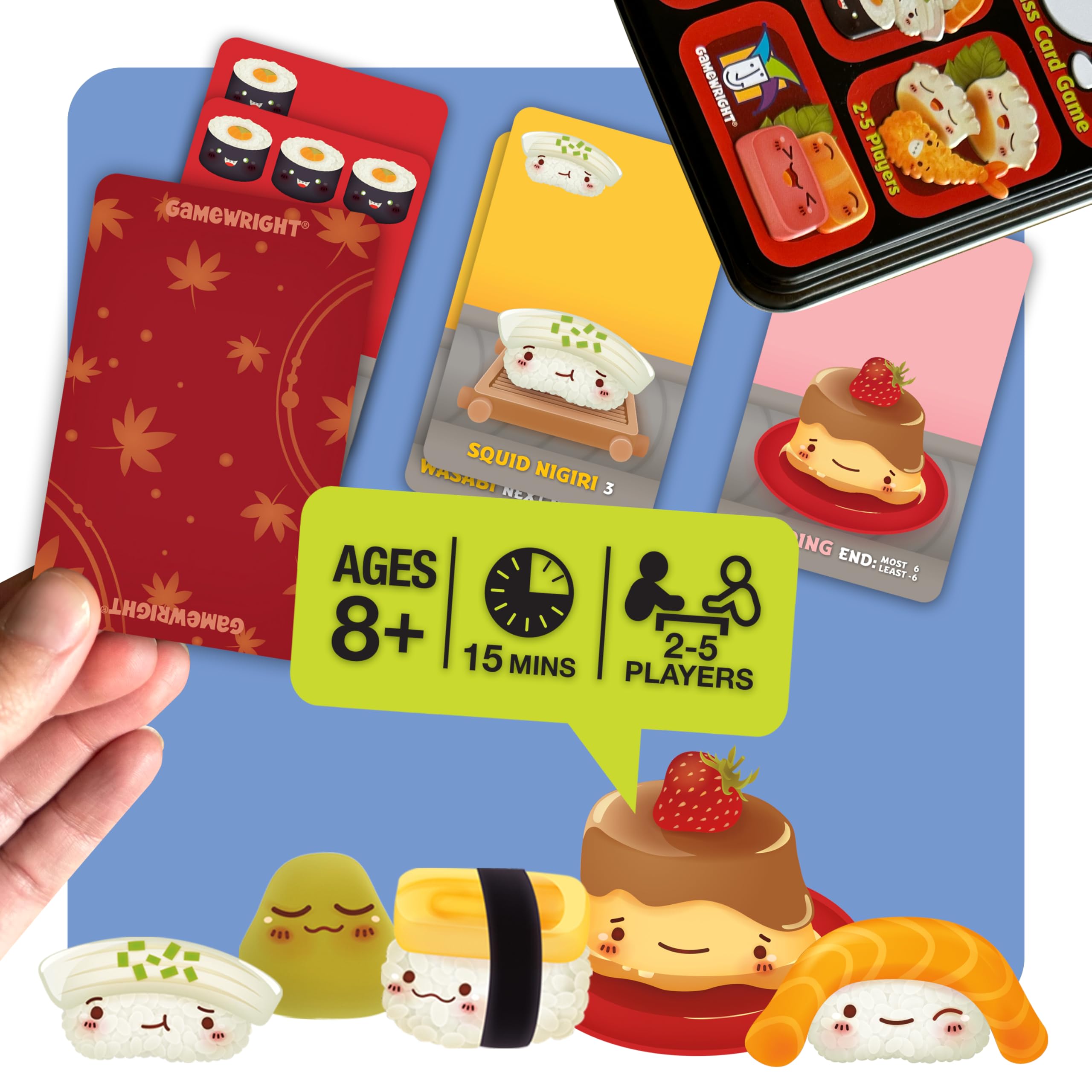 Gamewright Sushi Go! – Fast-Paced Pick-and-Pass Sushi Card Game for 2-5 Players, Ages 8+