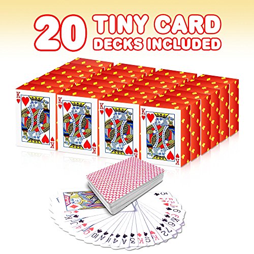 Gamie Pack of 20 Mini Playing Cards - 1.5 Inch Tiny Decks for Travel, Parties, and Novelty Gifts