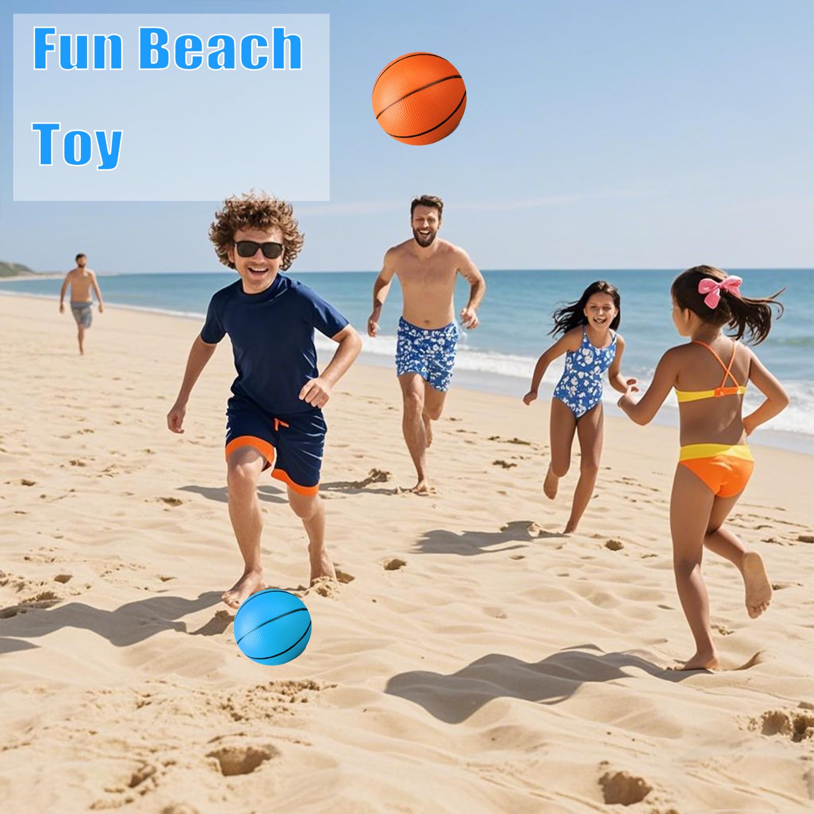 Gamtec 5-Inch Mini Toy Basketballs (3-Pack) – Soft Rubber Balls for Indoor Hoops, Pool, Beach & Toddler Play with Air Pump