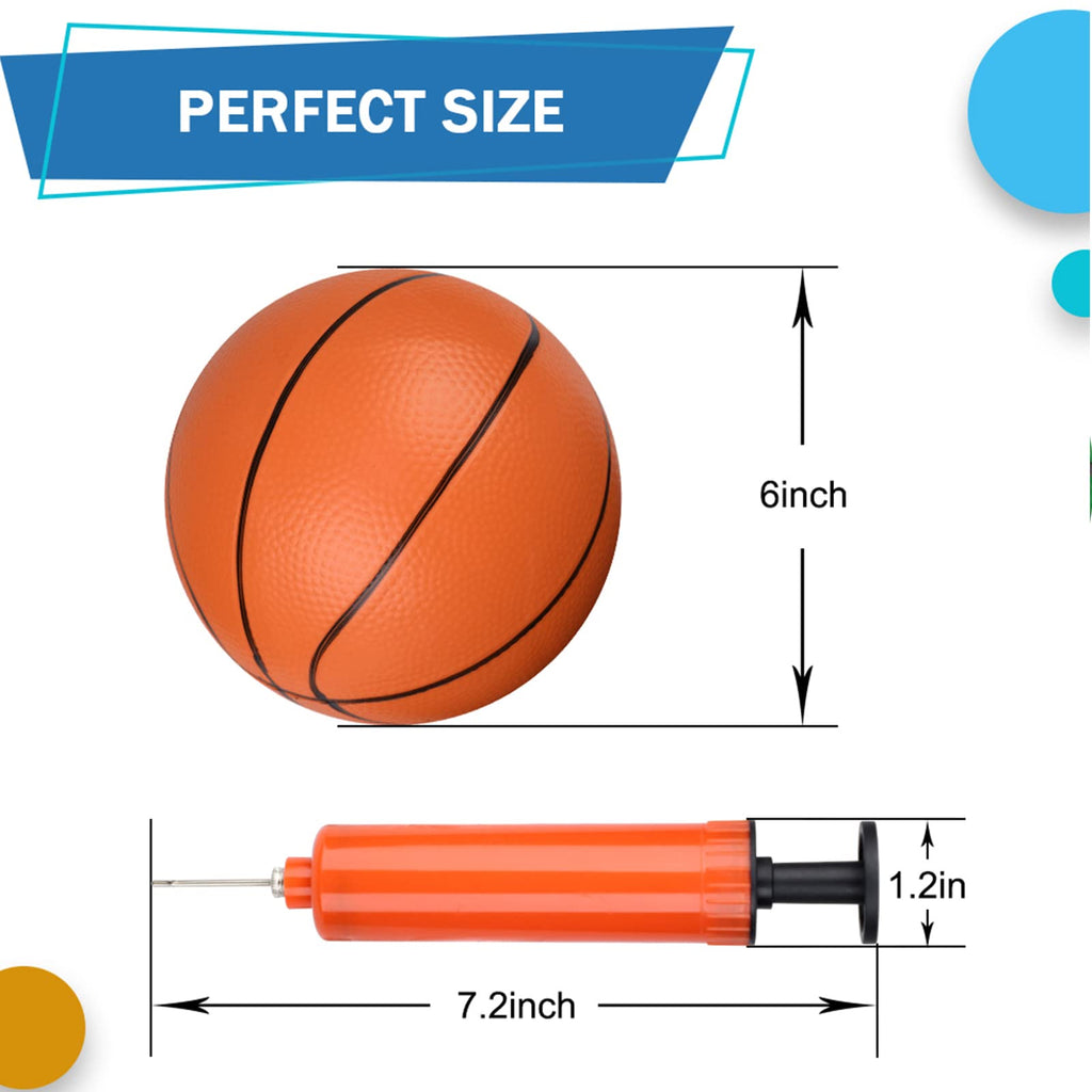 Gamtec 5-Inch Mini Toy Basketballs (3-Pack) – Soft Rubber Balls for Indoor Hoops, Pool, Beach & Toddler Play with Air Pump