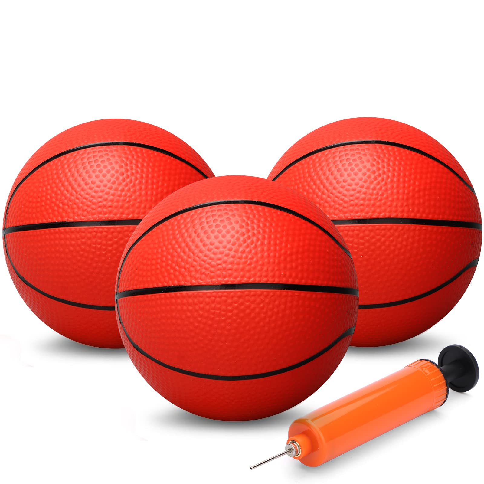 Gamtec 6" Mini Basketballs Set of 3 with Pump for Toddlers Kids Indoor Outdoor