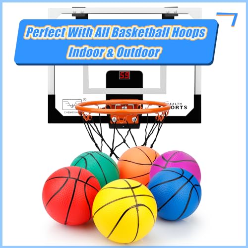 Gamtec 6" Mini Basketballs Set of 3 with Pump for Toddlers Kids Indoor Outdoor