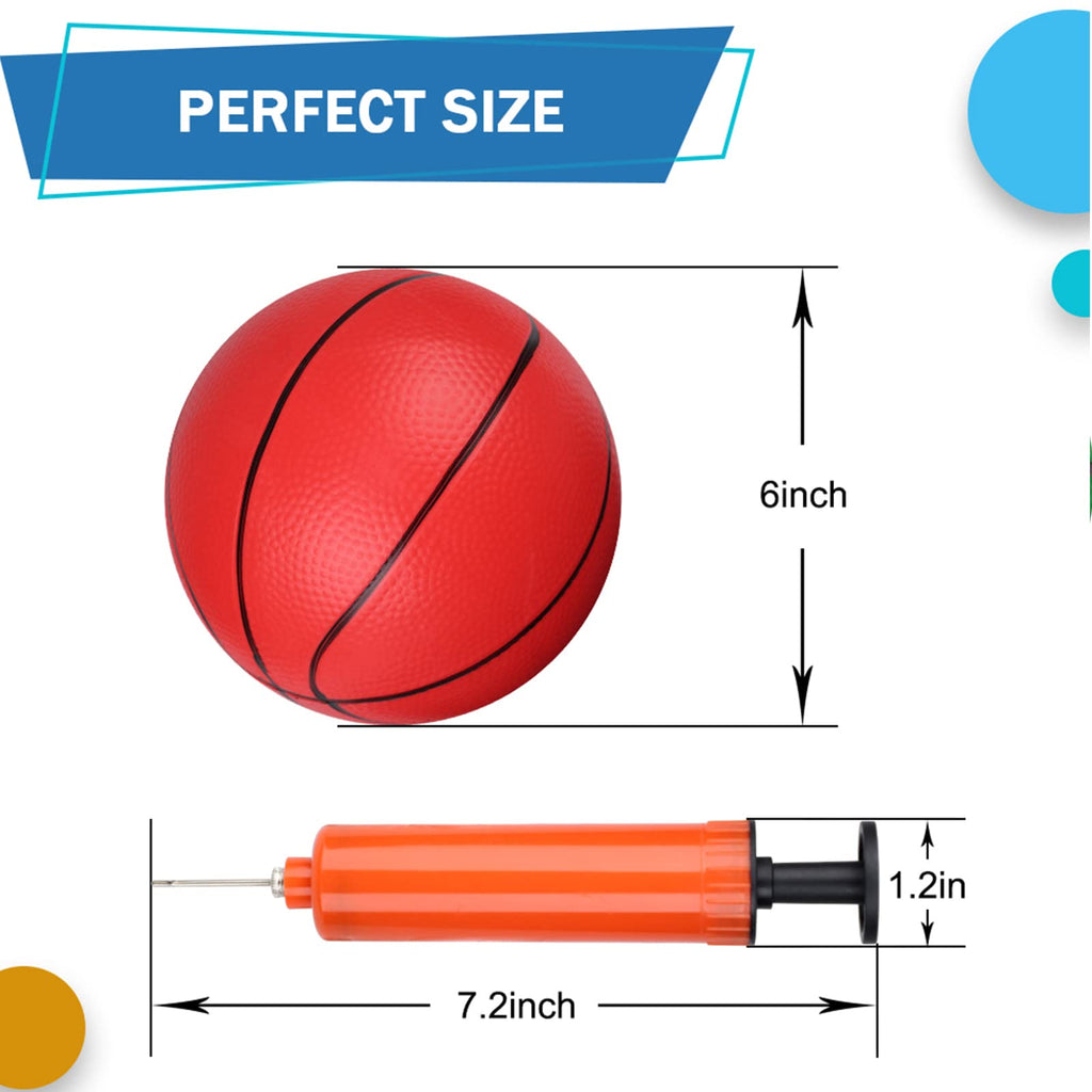 Gamtec 6" Mini Basketballs Set of 3 with Pump for Toddlers Kids Indoor Outdoor