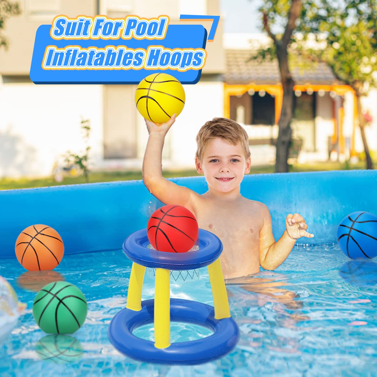 Gamtec 6" Mini Basketballs Set of 3 with Pump for Toddlers Kids Indoor Outdoor