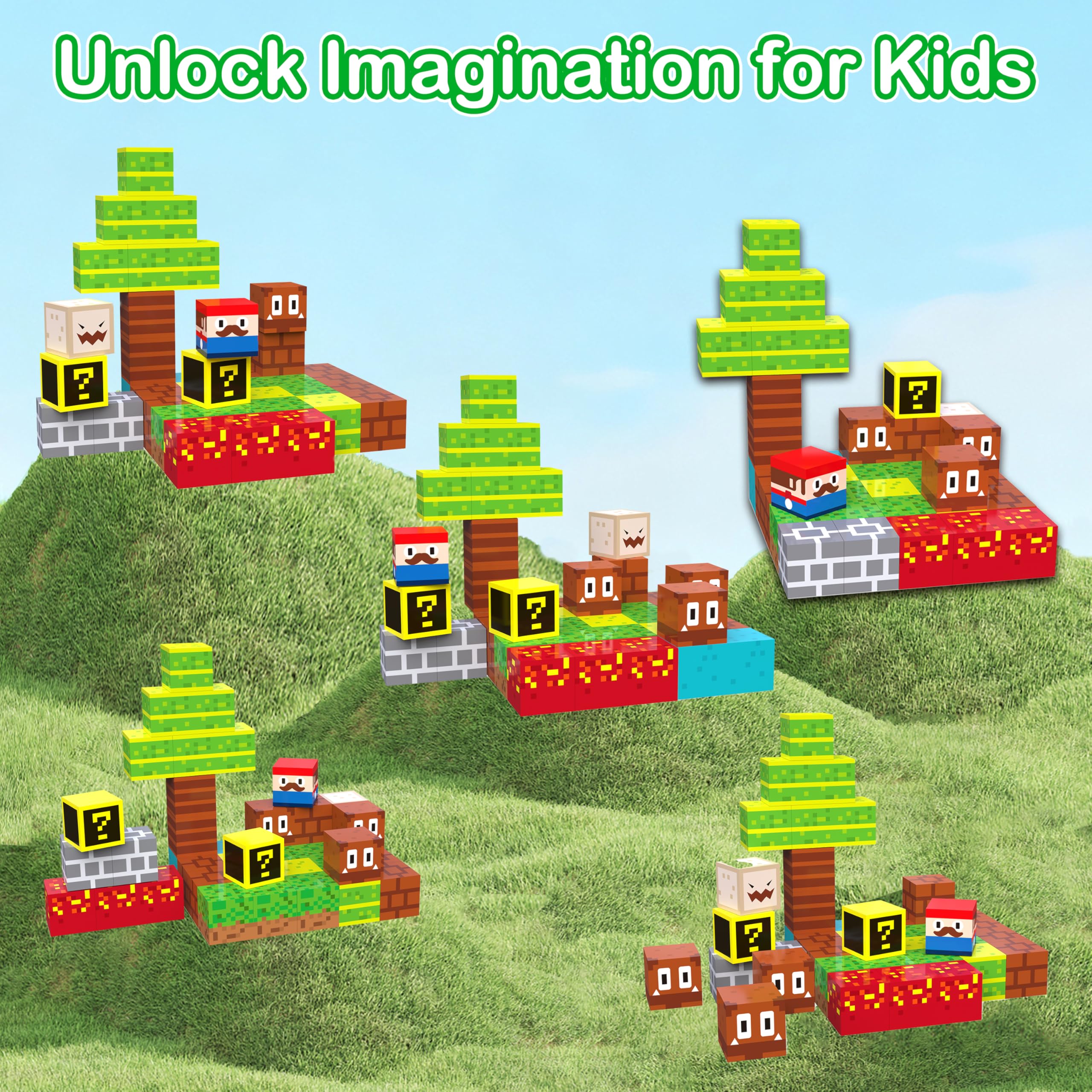 GANGZHIBAO 45-Piece Magnetic Building Blocks – Portable STEM Toy for Kids Ages 3+